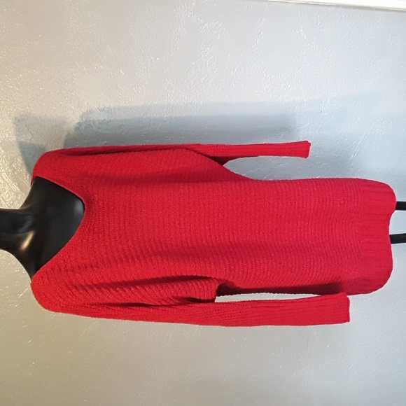 Pink rose extra large red sweater comfortable soft and nice and long new - Picture 1 of 2